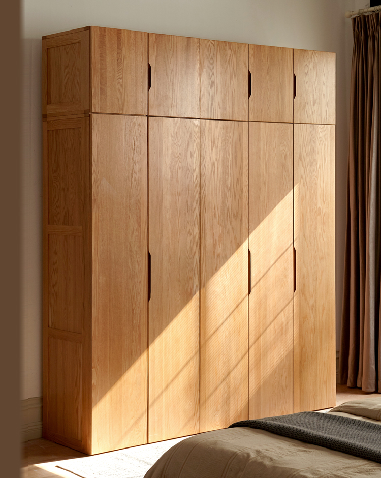 Tủ quần áo gỗ sồi nguyên khối đựng đồ đa năng phong cách Bắc Âu | Yeswood